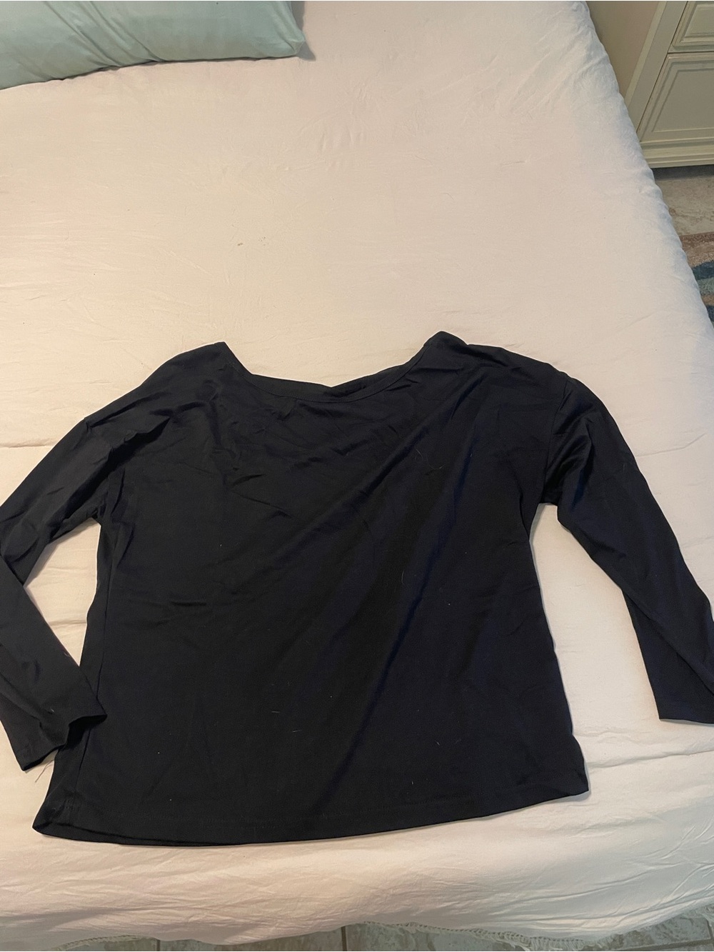 Classic Black Long-Sleeve Scoop Neck Top